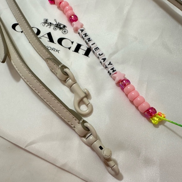 *SET OF 2* NEW Coach Long Shoulder Strap + Crossbody Leather Strap (Chalk White) - Picture 5 of 7